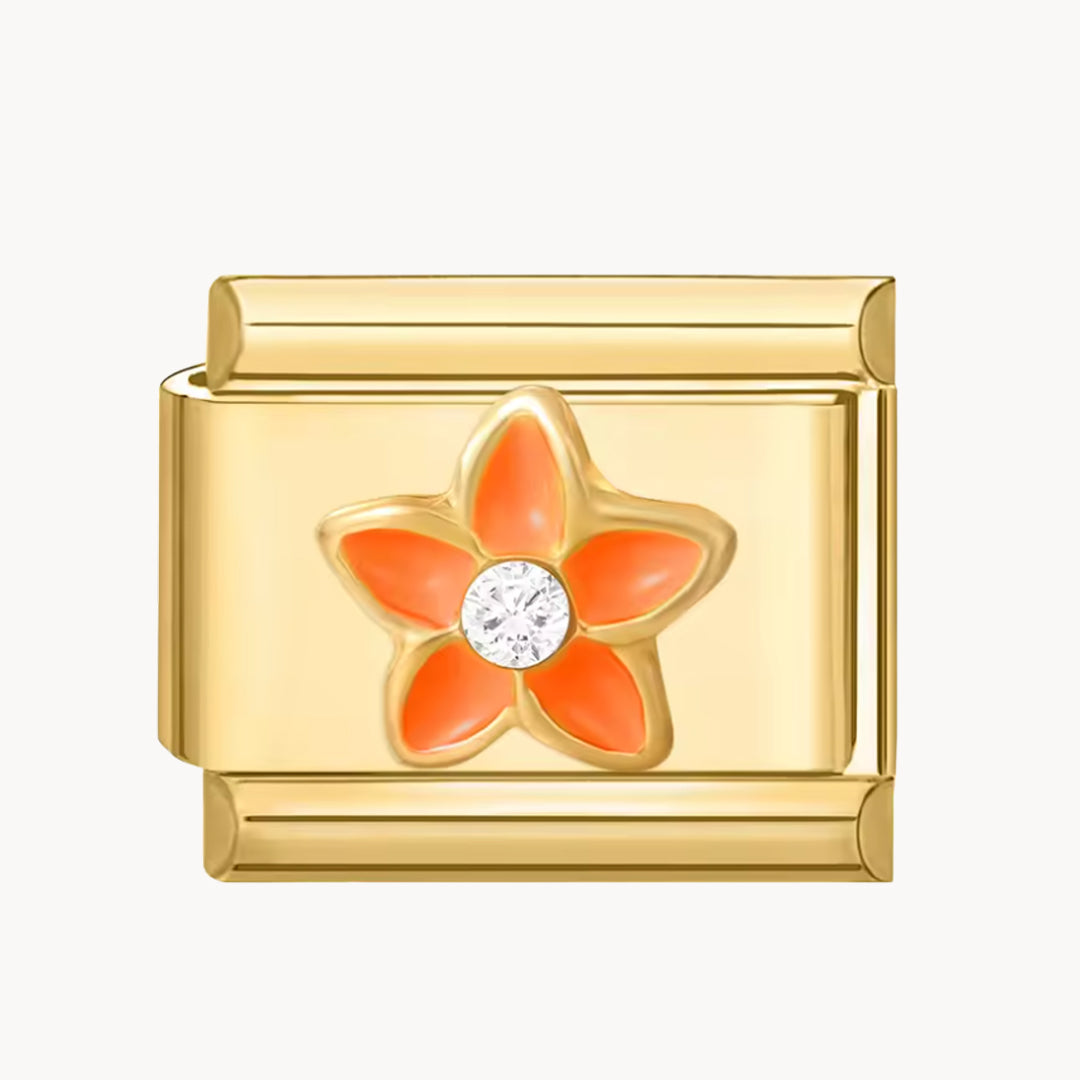 Charm fleur orange