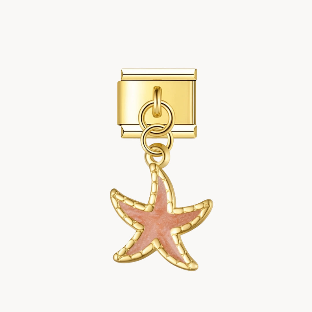 Pendentif étoile de mer orange