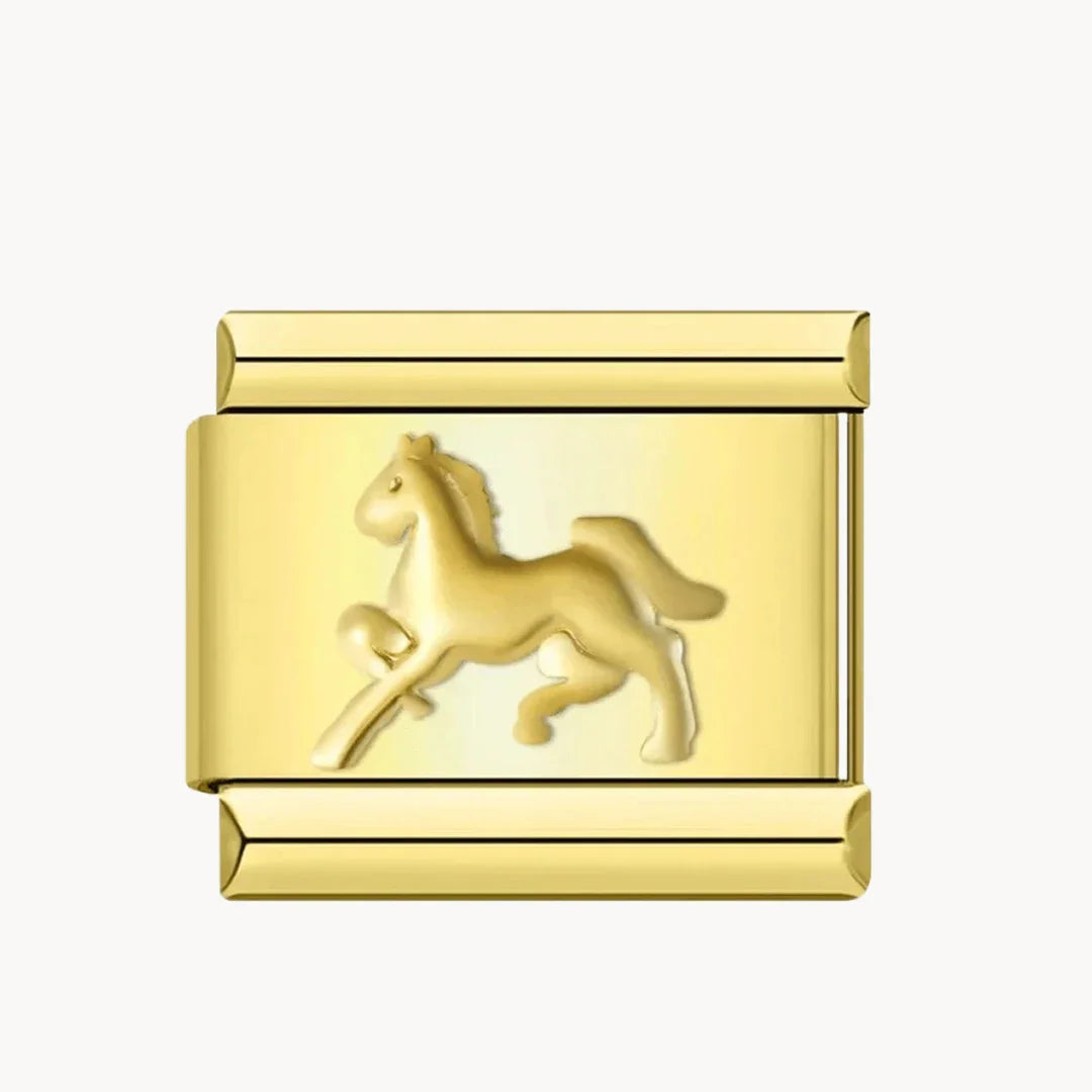 Cheval argent et or - Italian Charms France