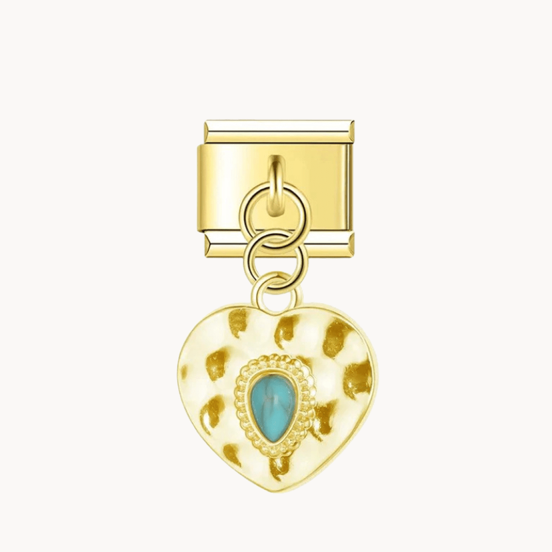 Cœur pierre turquoise - Italian Charms France