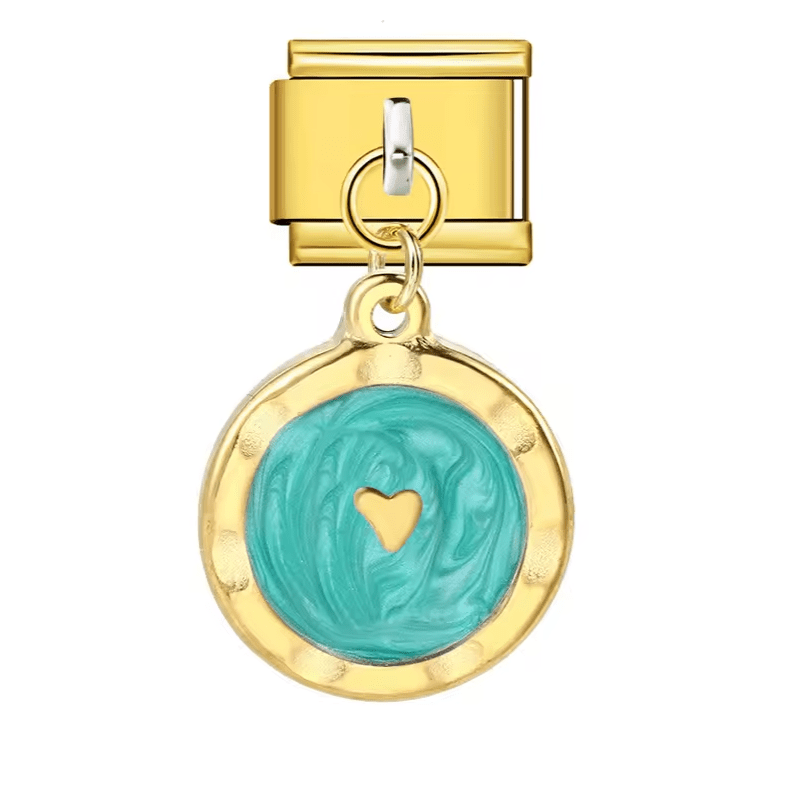 Pendentif Cœur Marbré (3 couleurs) - Italian Charms France