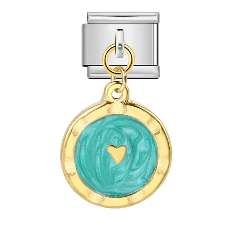 Pendentif Cœur Marbré (3 couleurs) - Italian Charms France