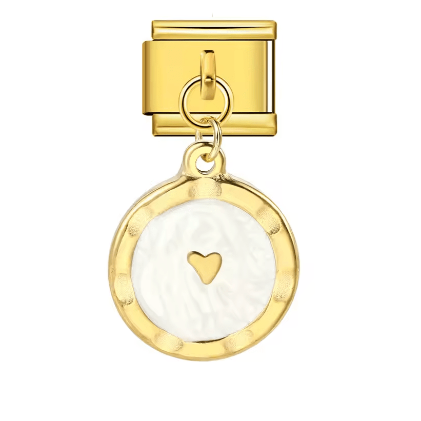 Pendentif Cœur Marbré (3 couleurs) - Italian Charms France
