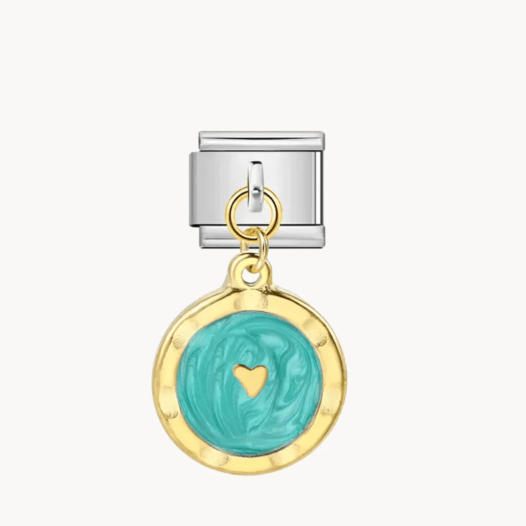 Pendentif Cœur Marbré (3 couleurs) - Italian Charms France