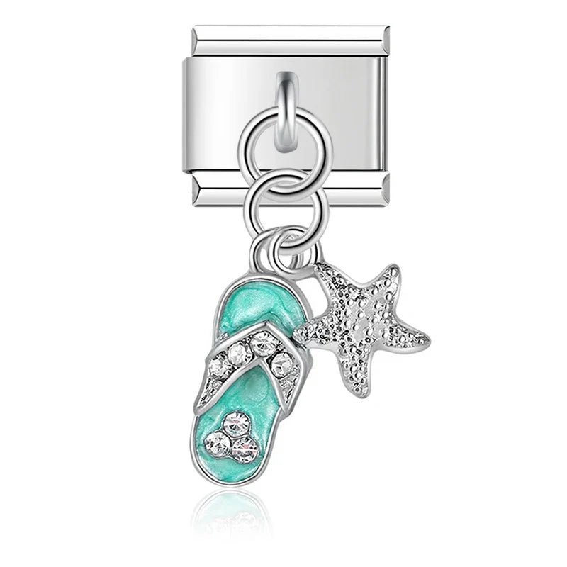 Silver flip-flop pendant - Italian Charms France