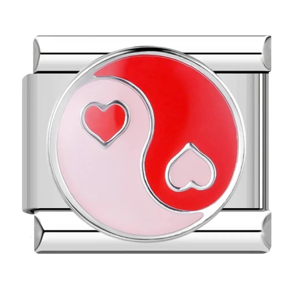 Ying & Yang rose & rouge - Italian Charms France