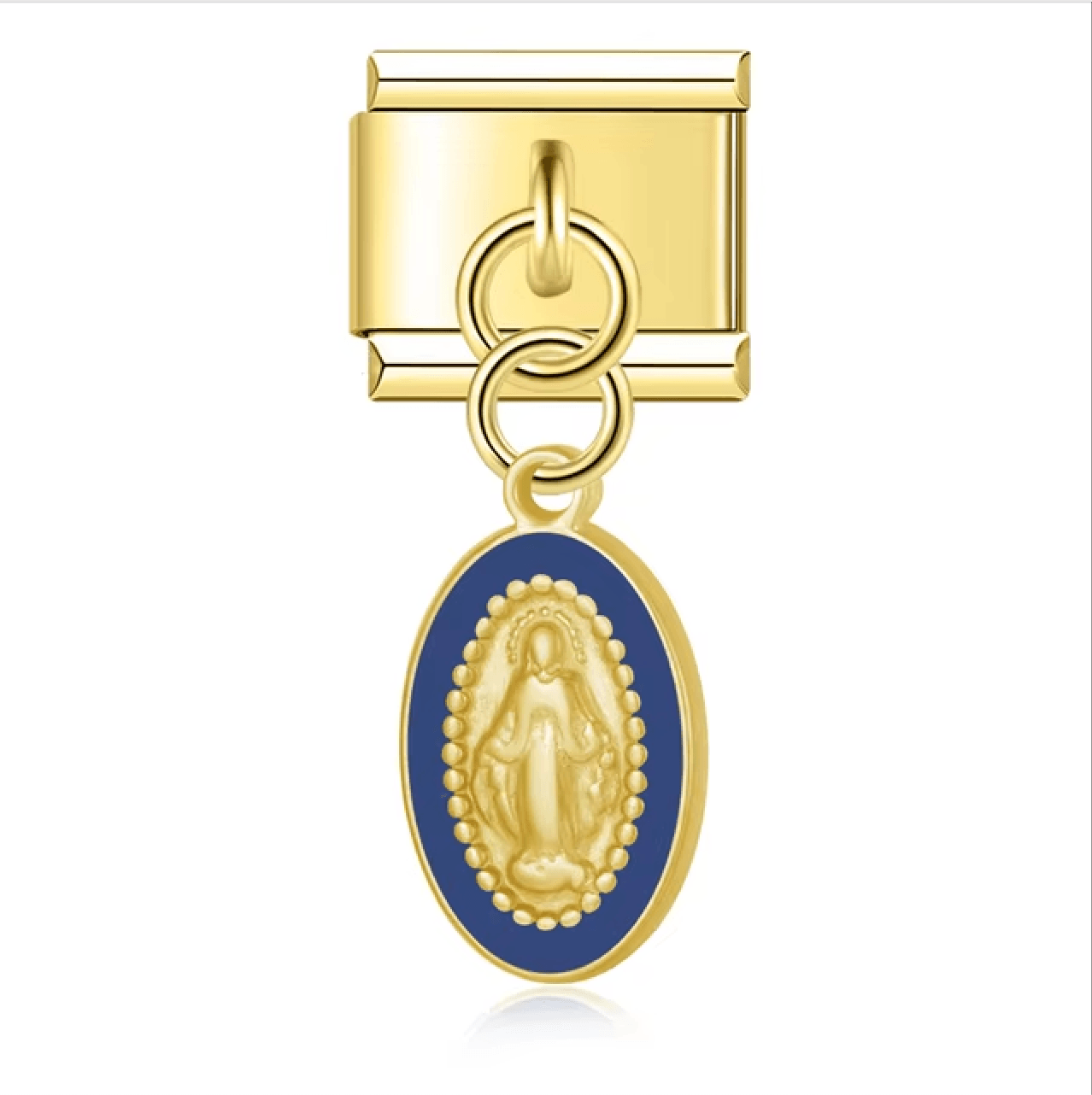 Médaille Vierge - Or bleu foncé - Italian Charms France 