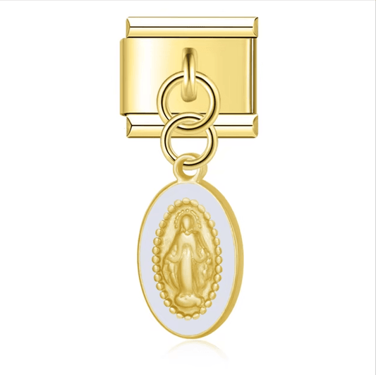 Médaille Vierge - Or blanc - Italian Charms France 