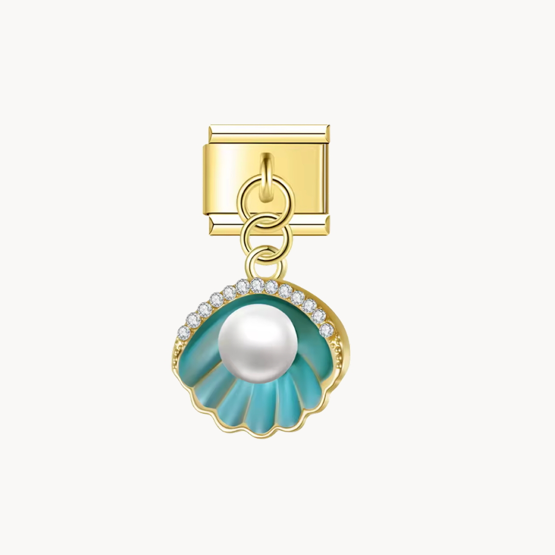 Pendentif coquillage bleu