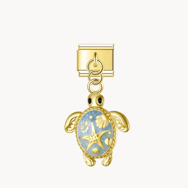 Pendentif tortue étoile de mer bleue