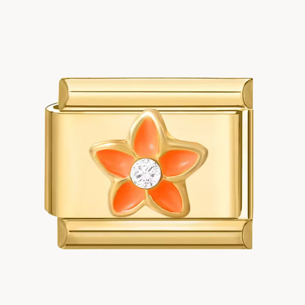 Charm fleur orange