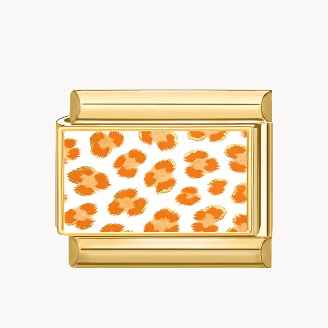 Charm léopard orange