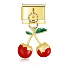 Pendentif cerises - doré