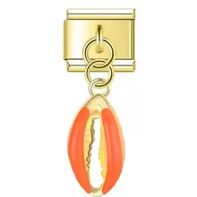 Pendentif coquillage doré - orange