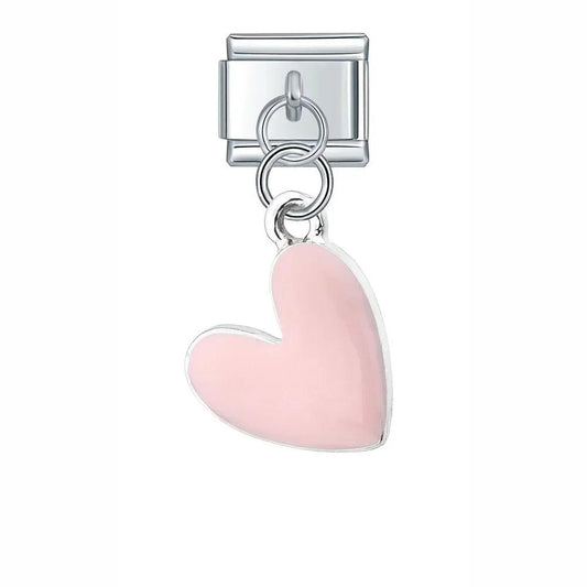 Cœur rose suspendu - Italian Charms France 