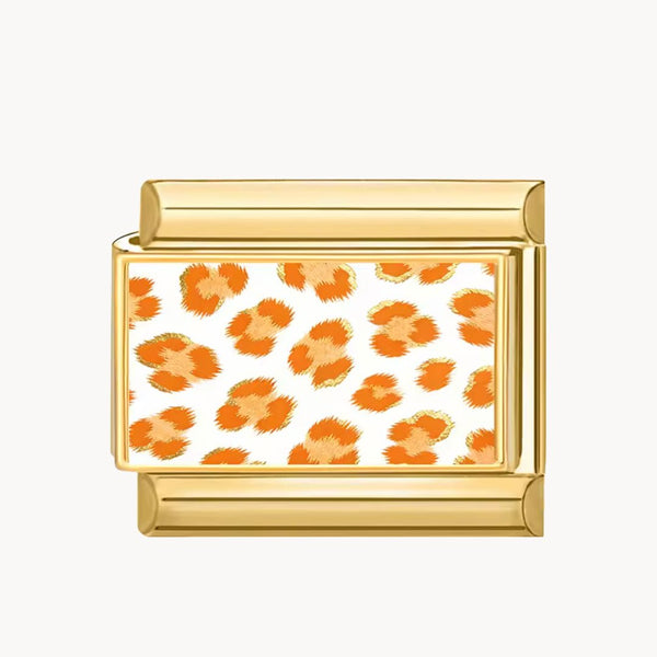 Charm léopard orange