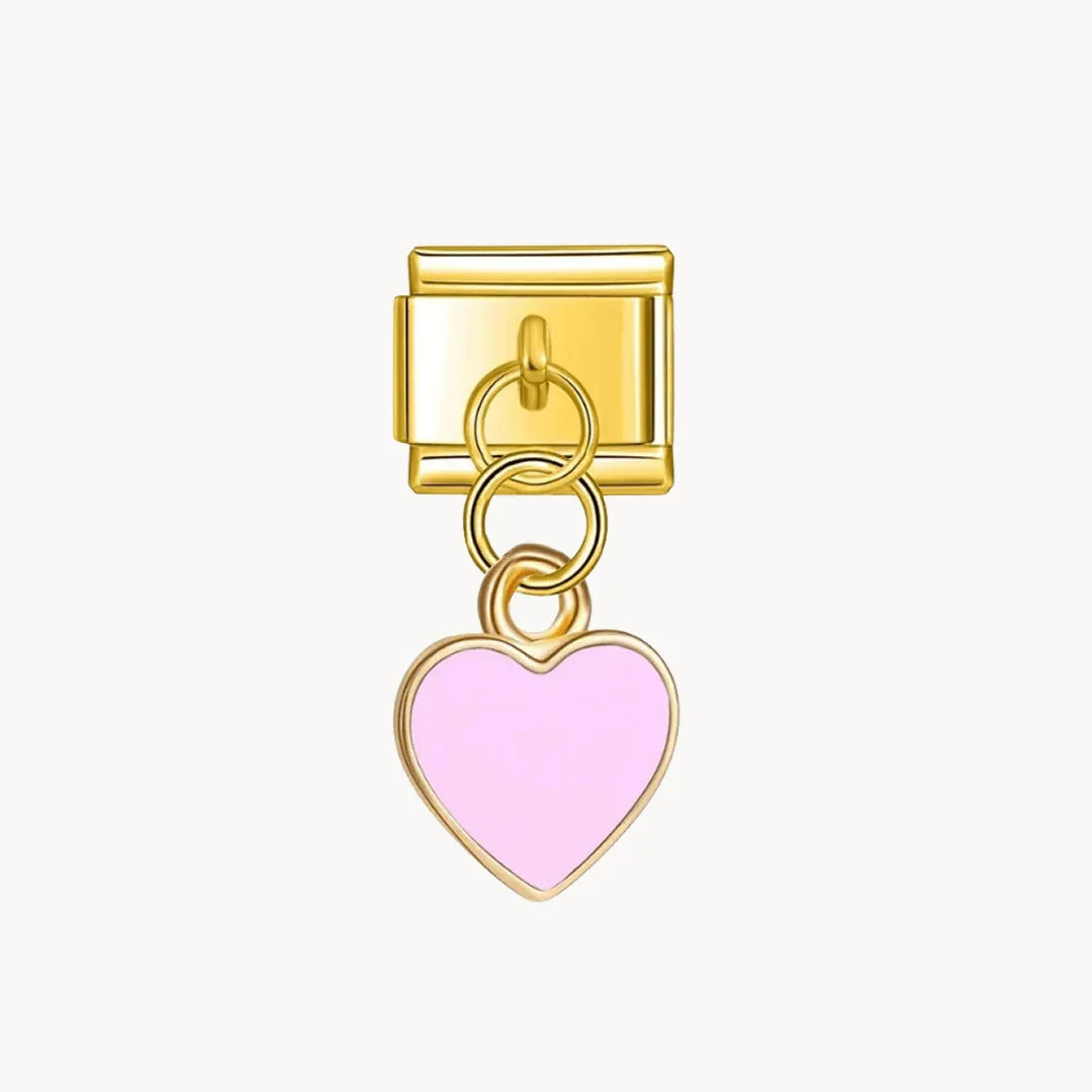 Cœur suspendu rose - Italian Charms France