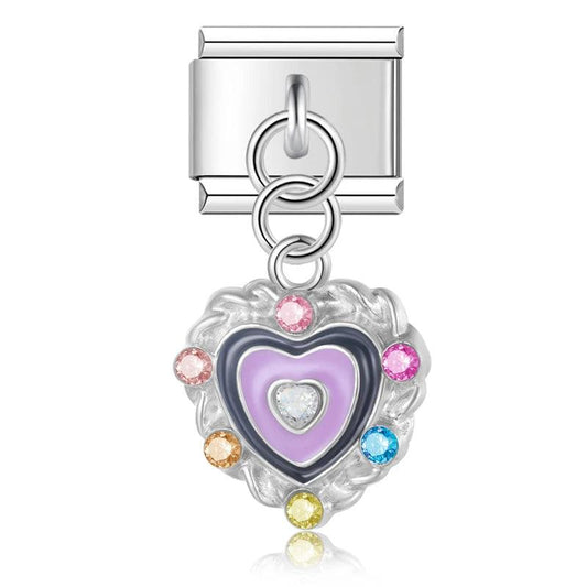 Coeur multi couleur - Italian Charms France 