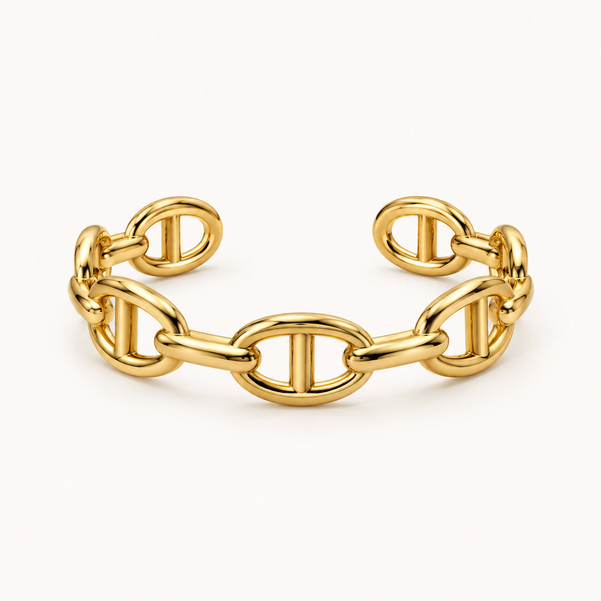 Jonc Amber doré, bracelet jonc à maillons marine