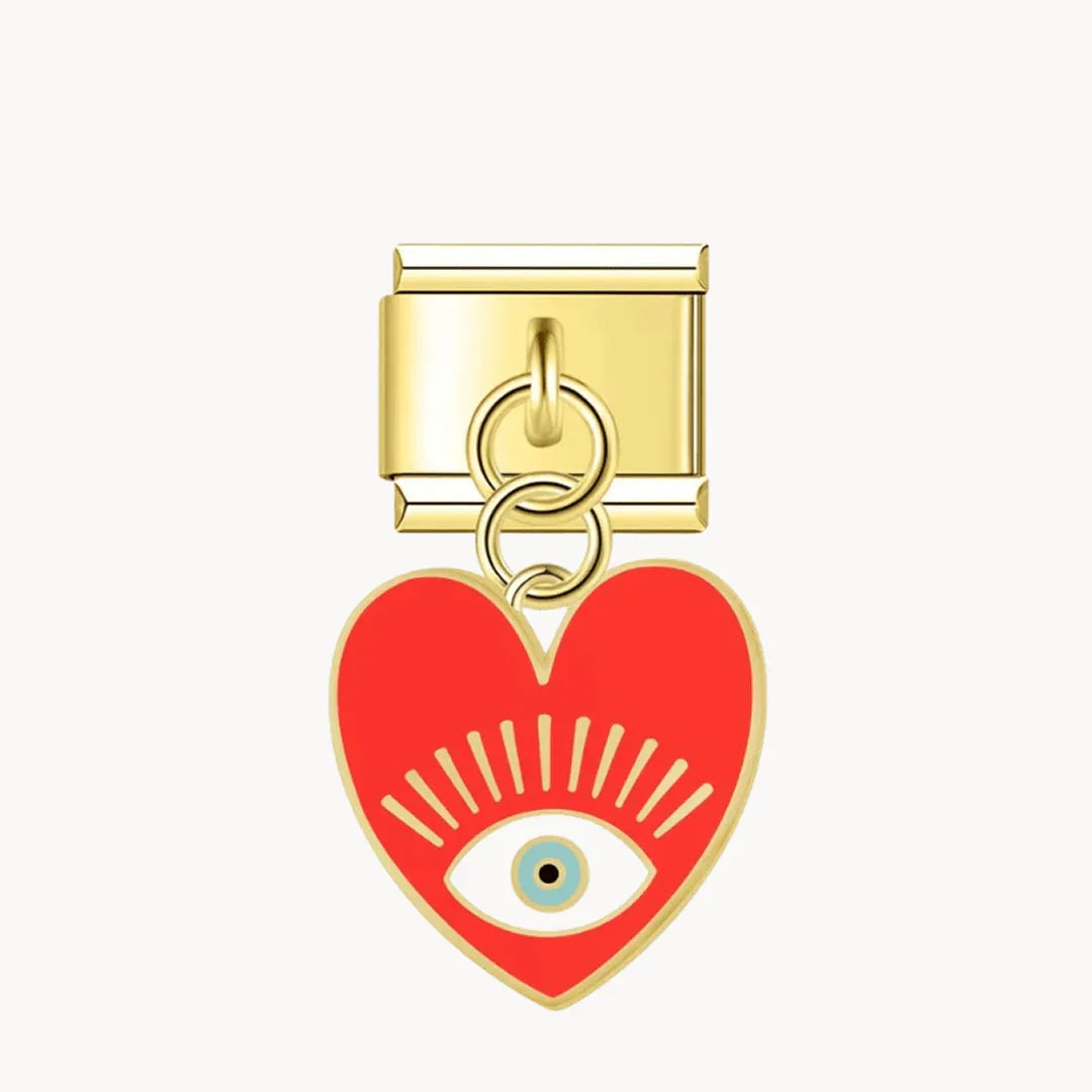 Pendentif cœur avec œil - Italian Charms France