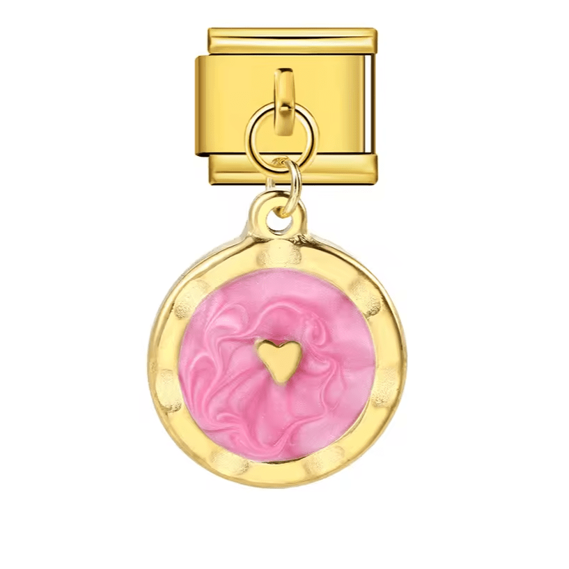 Pendentif Cœur Marbré (3 couleurs) - Italian Charms France