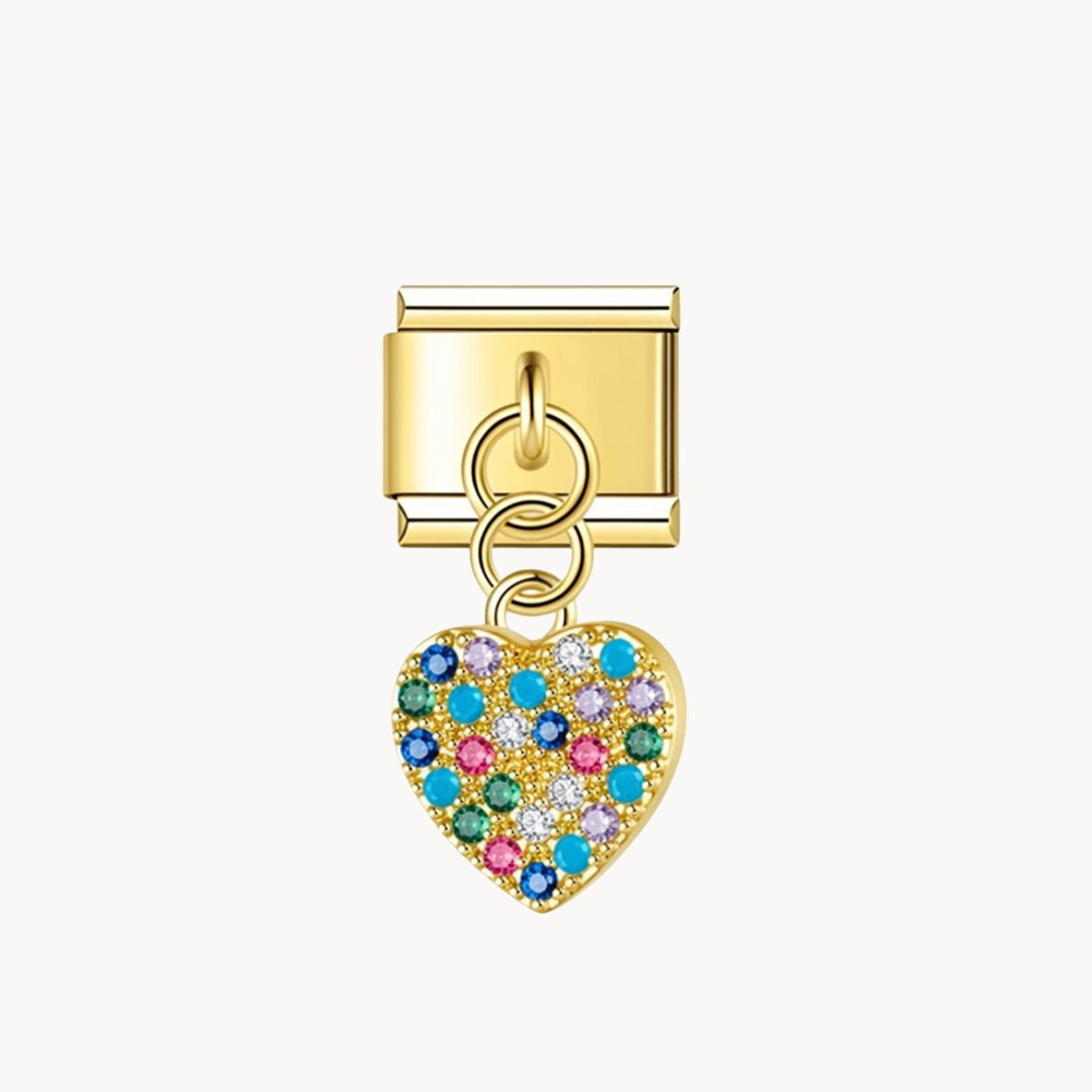 Pendentif cœur multicolore - Italian Charms France