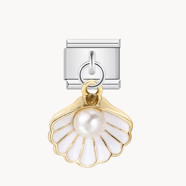 Pendentif Coquillage Avec Perle En Or 18K Vintage Italie - Petit Modèle Femme - Occasion
