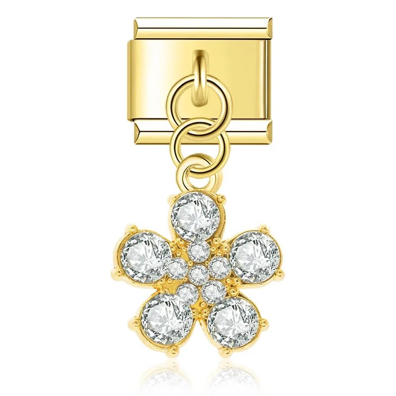 Pendentif fleur brillant - Italian Charms France