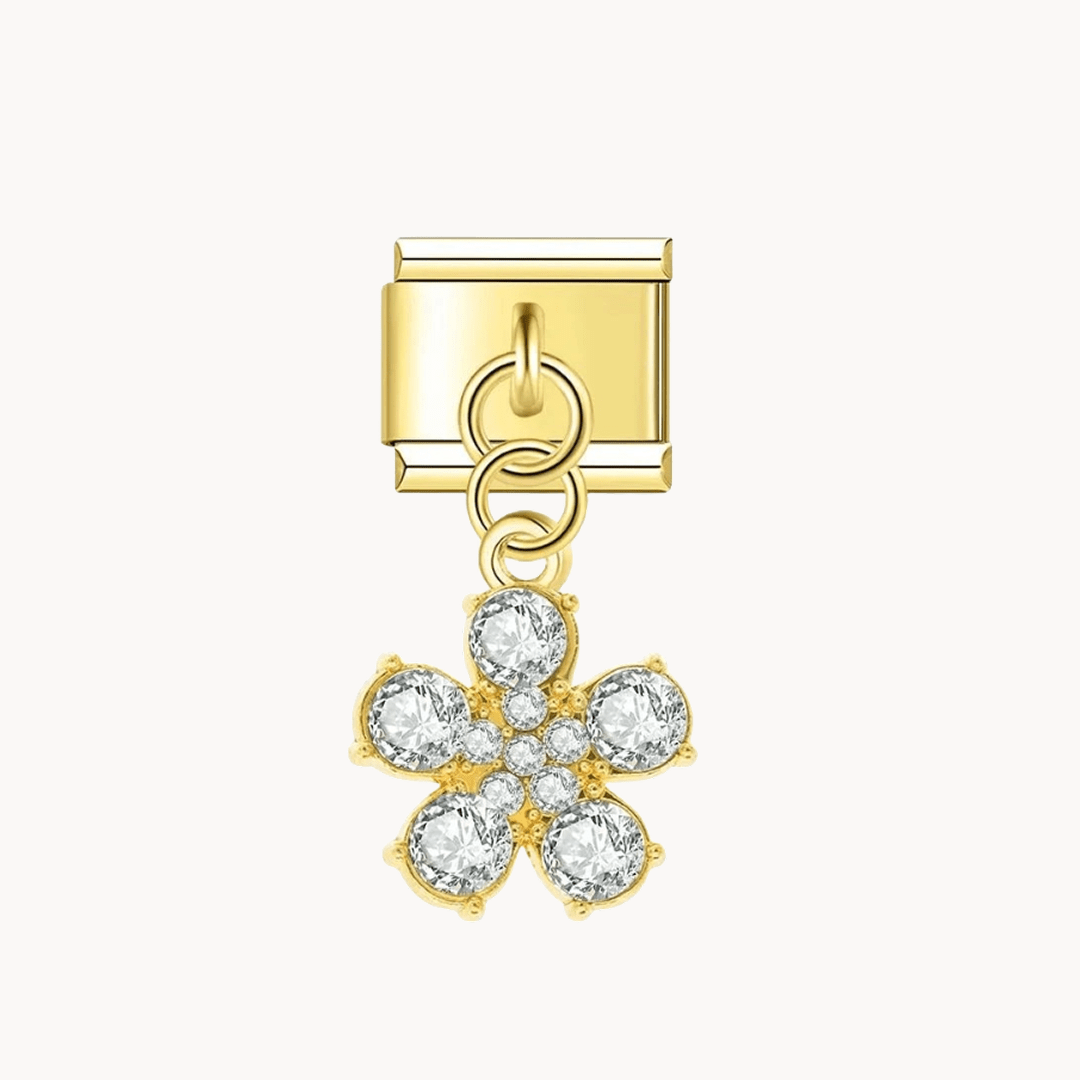 Pendentif fleur brillant - Italian Charms France