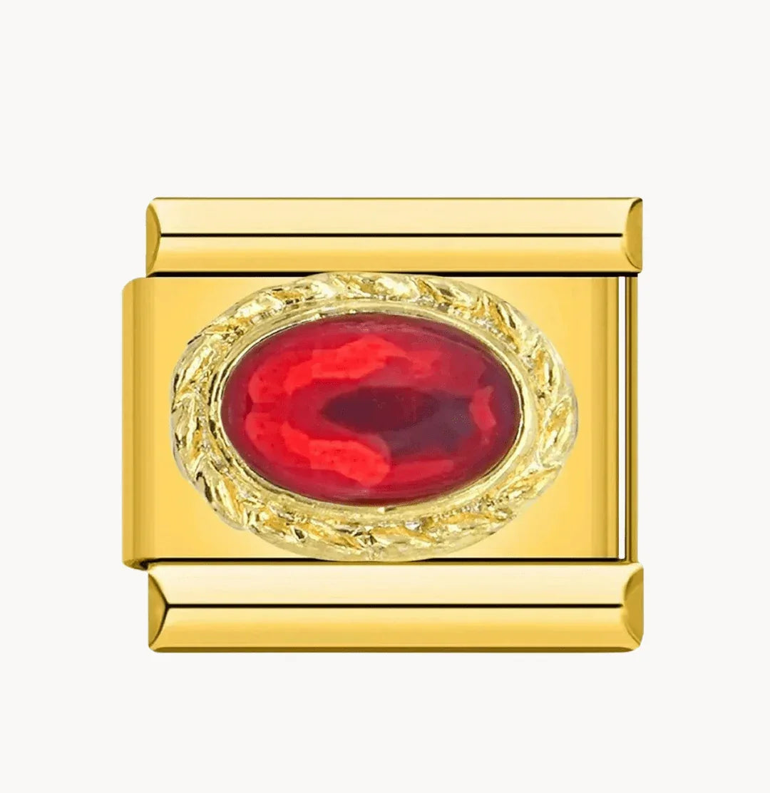 Pierre rouge sur or - Italian Charms France