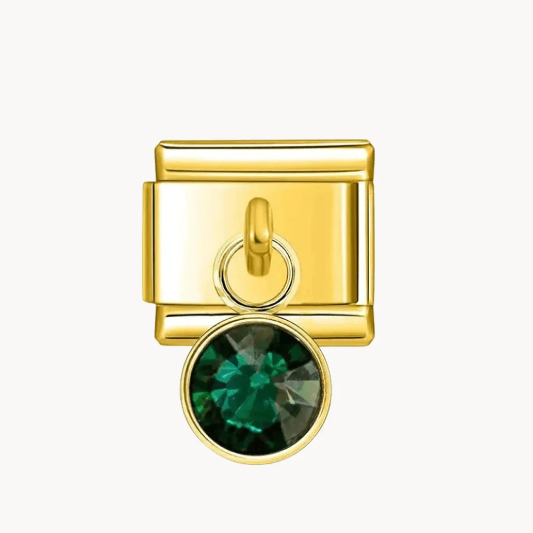 Pierre suspendue vert foncé - Italian Charms France