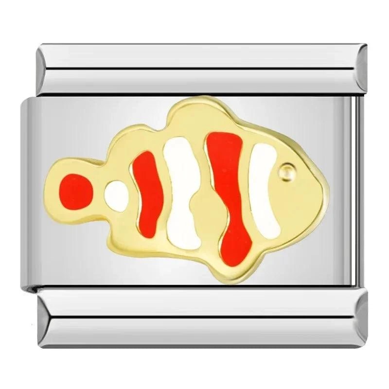 Poisson rouge/blanc - Italian Charms France